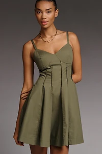 Mare Cotton V-Neck Corset Mini Dress