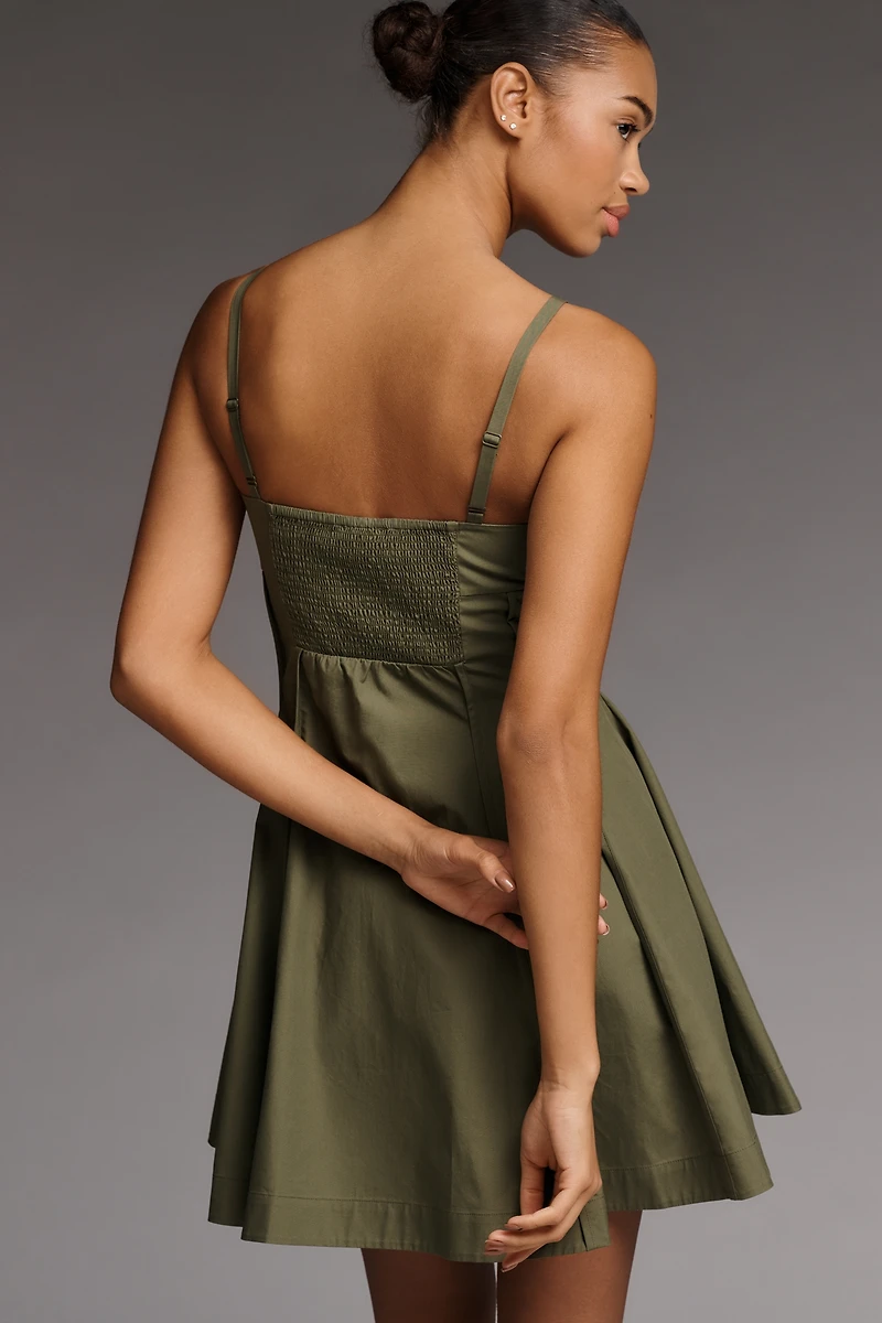 Mare Cotton V-Neck Corset Mini Dress