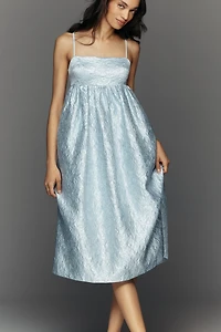 Mare Square-Neck Babydoll Midi Dress