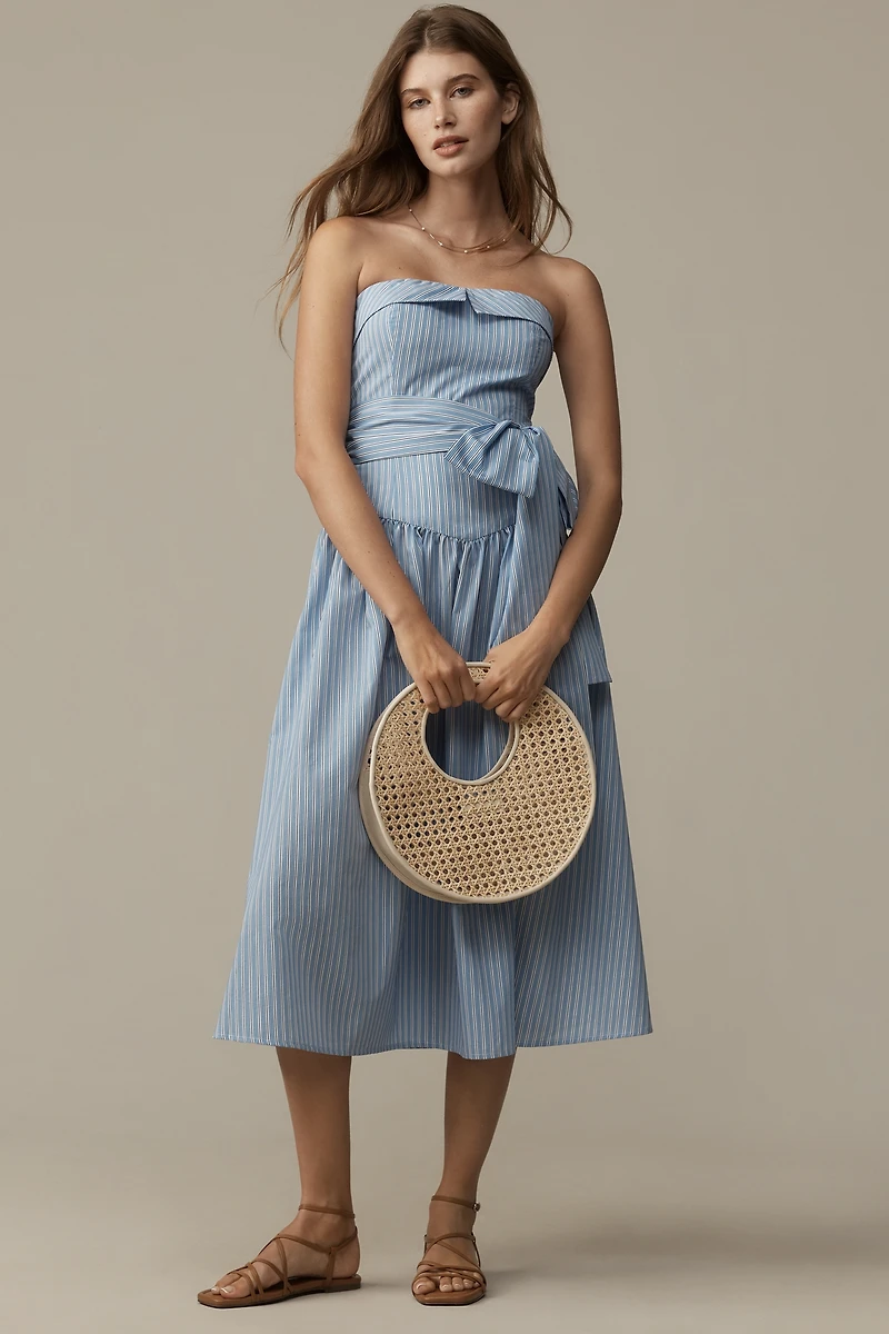 Mare Strapless Shirting Midi Dress