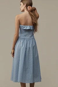 Mare Strapless Shirting Midi Dress
