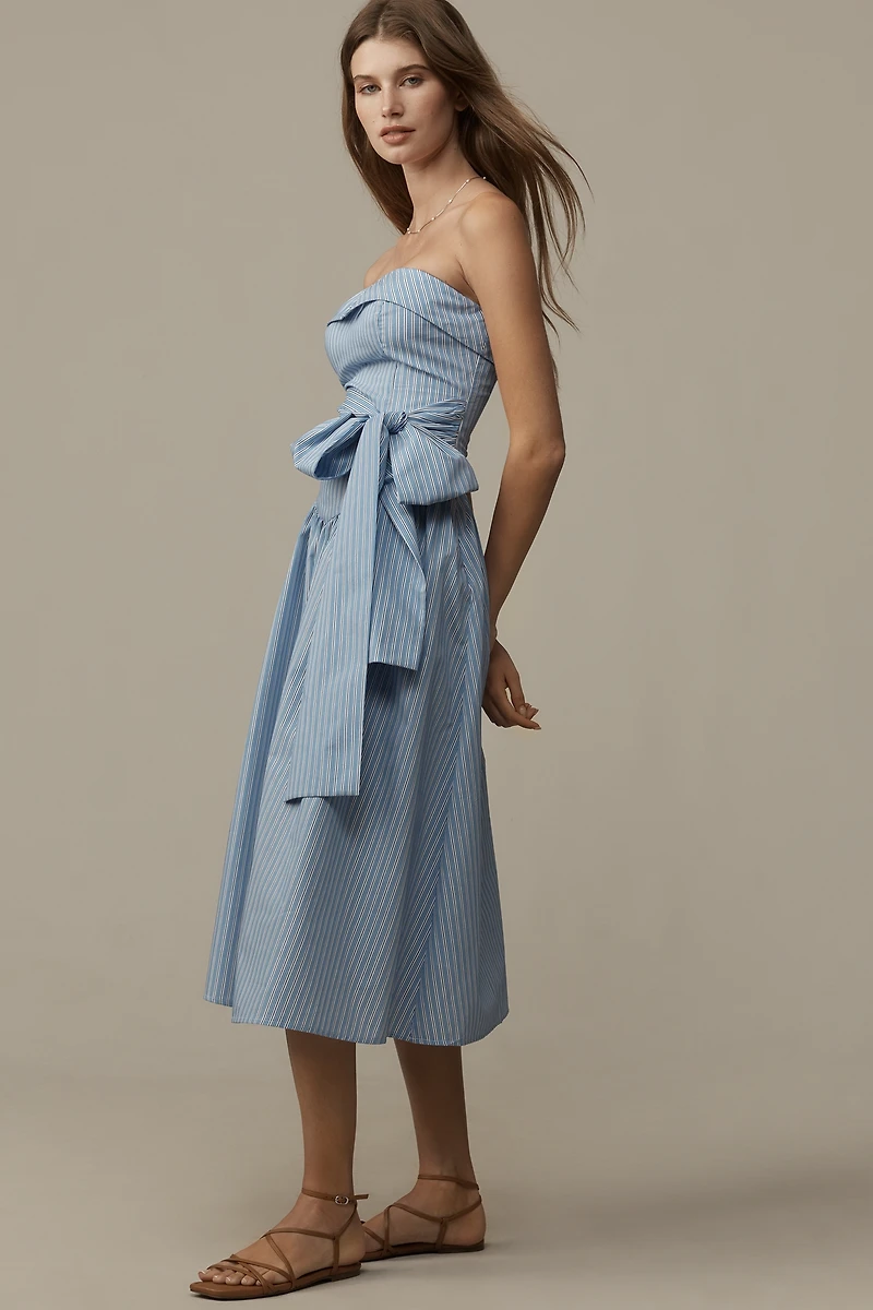 Mare Strapless Shirting Midi Dress