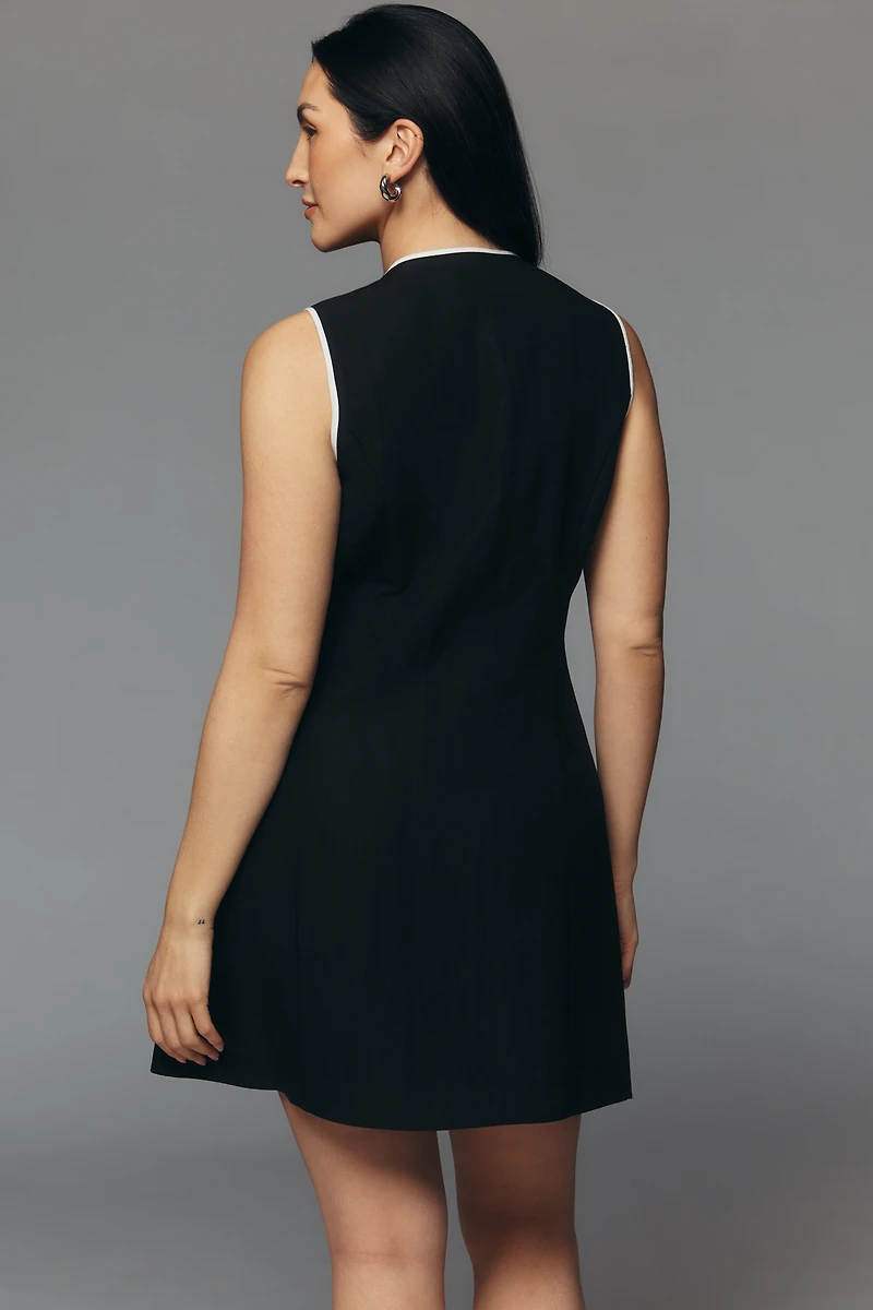 Mare Linen Asymmetric Button Mini Dress