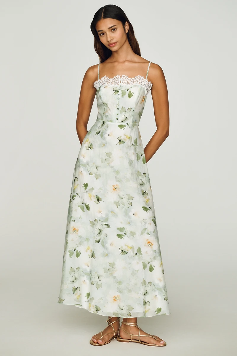 Mare Lace-Trim Midi Dress