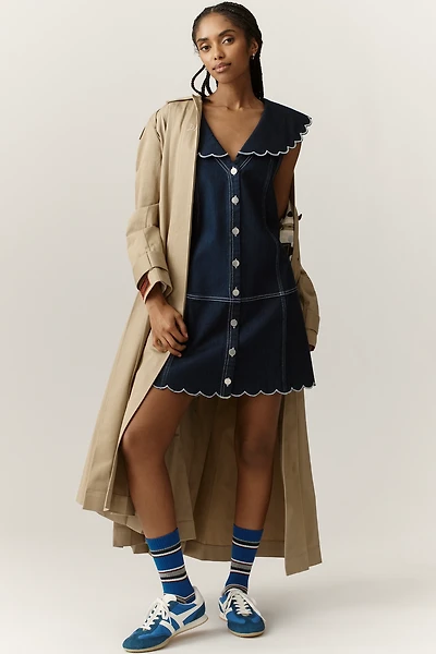 Pilcro Scalloped Denim Buttondown Dress