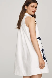 Maeve Denim Applique Swing Mini Dress