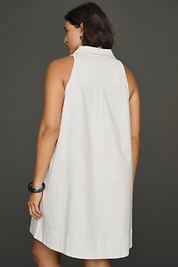 Maeve Denim Applique Swing Mini Dress