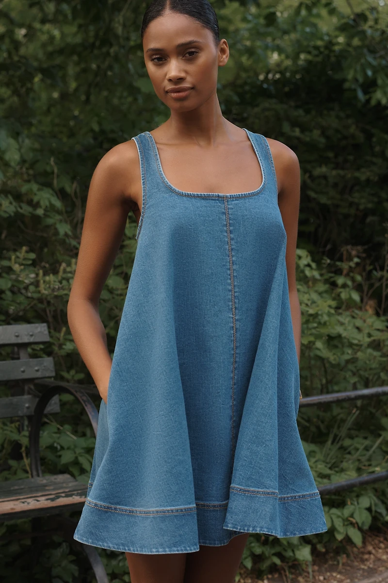 Maeve Keiko Denim Mini Dress