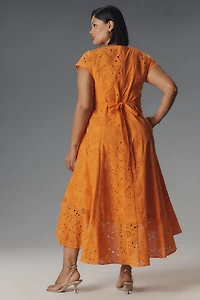 Universal Standard Plus Eyelet Flounce Midi Dress
