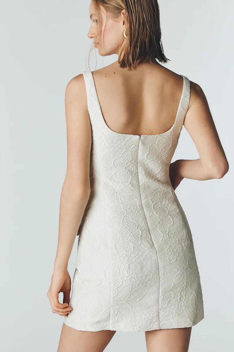 Amanda Uprichard Isabella Sleeveless Square-Neck Mini Dress