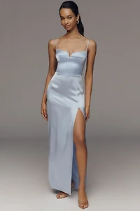 Amanda Uprichard Lyra Satin Maxi Dress