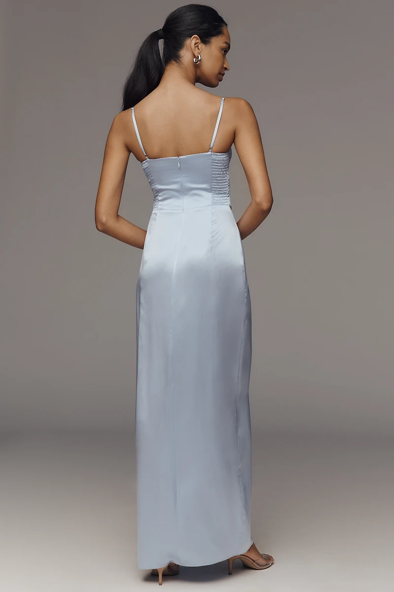Amanda Uprichard Lyra Satin Maxi Dress