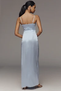 Amanda Uprichard Lyra Satin Maxi Dress