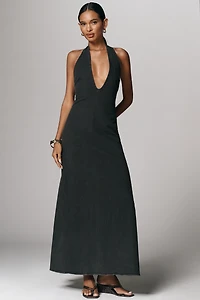 Hansen & Gretel Rae V-Neck Halter Maxi Dress