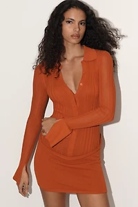 Significant Other Fitted Knit Buttondown Shirt