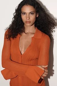 Significant Other Fitted Knit Buttondown Shirt