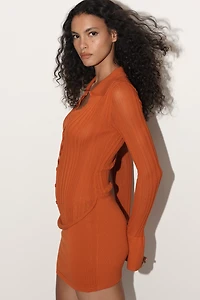 Significant Other Fitted Knit Buttondown Shirt