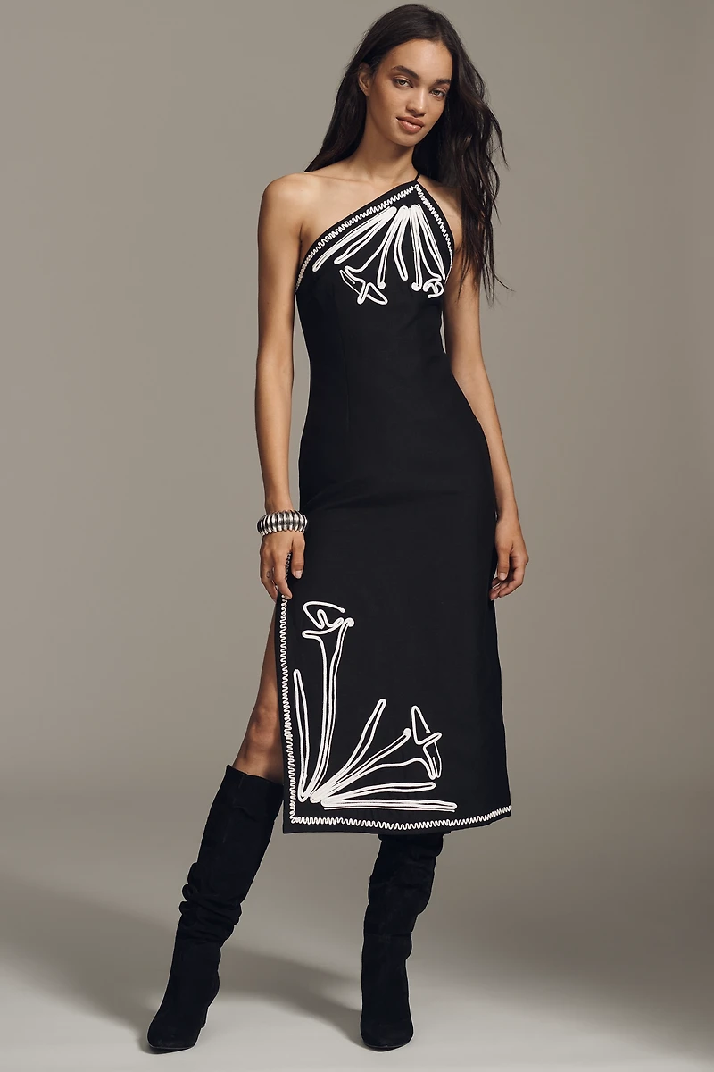 Significant Other Orlah Petite Linen Blend Midi Dress