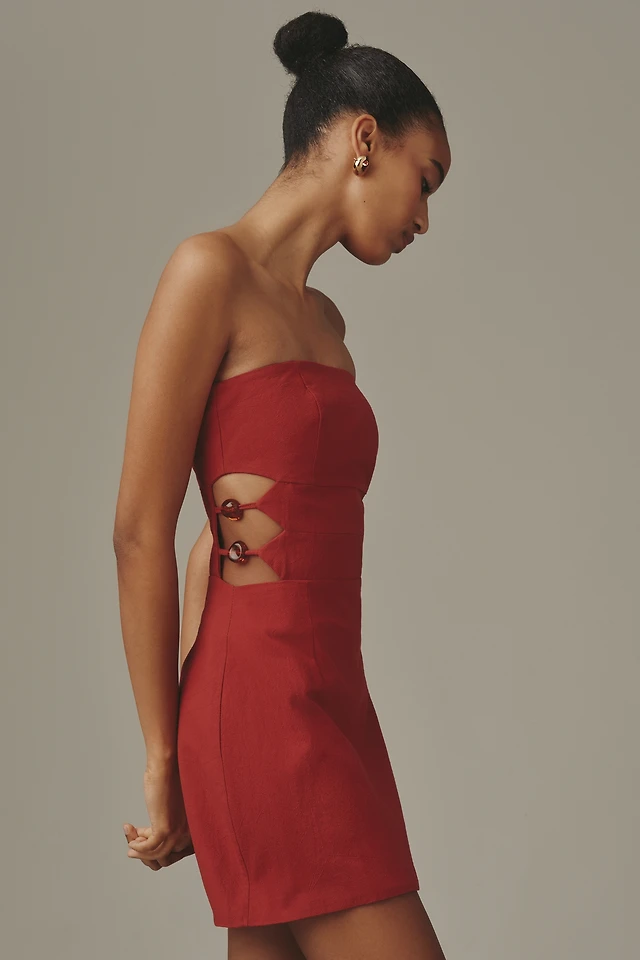 4th and reckless cut out dress 4th & Reckless contains linen cut out metal hardware mini dress in chocolate