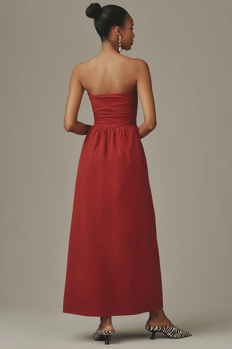 4th & Reckless Mikayla Ruched Strapless Maxi Dress