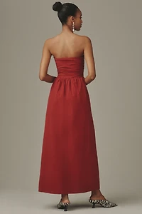 4th & Reckless Mikayla Ruched Strapless Maxi Dress