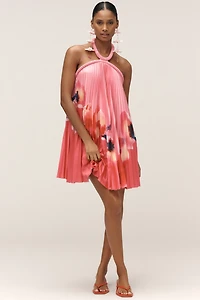 Acler Fixby Halter Pleated Mini Dress