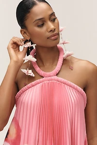 Acler Fixby Halter Pleated Mini Dress