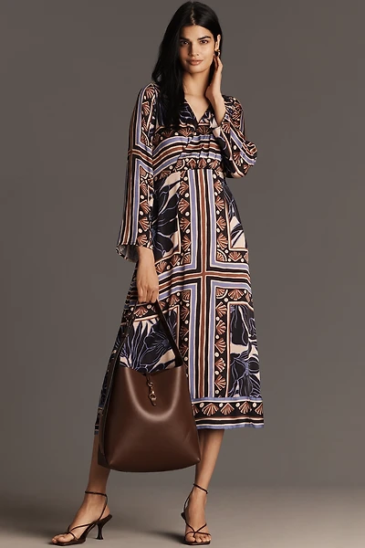 Cental Park West Lilliane Long-Sleeve Midi Dress