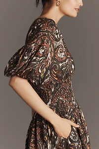 West of Brigitte Puff-Sleeve Mini Dress