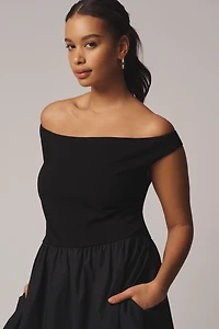 Elodie The Label Vera Off-The-Shoulder Midi Dress