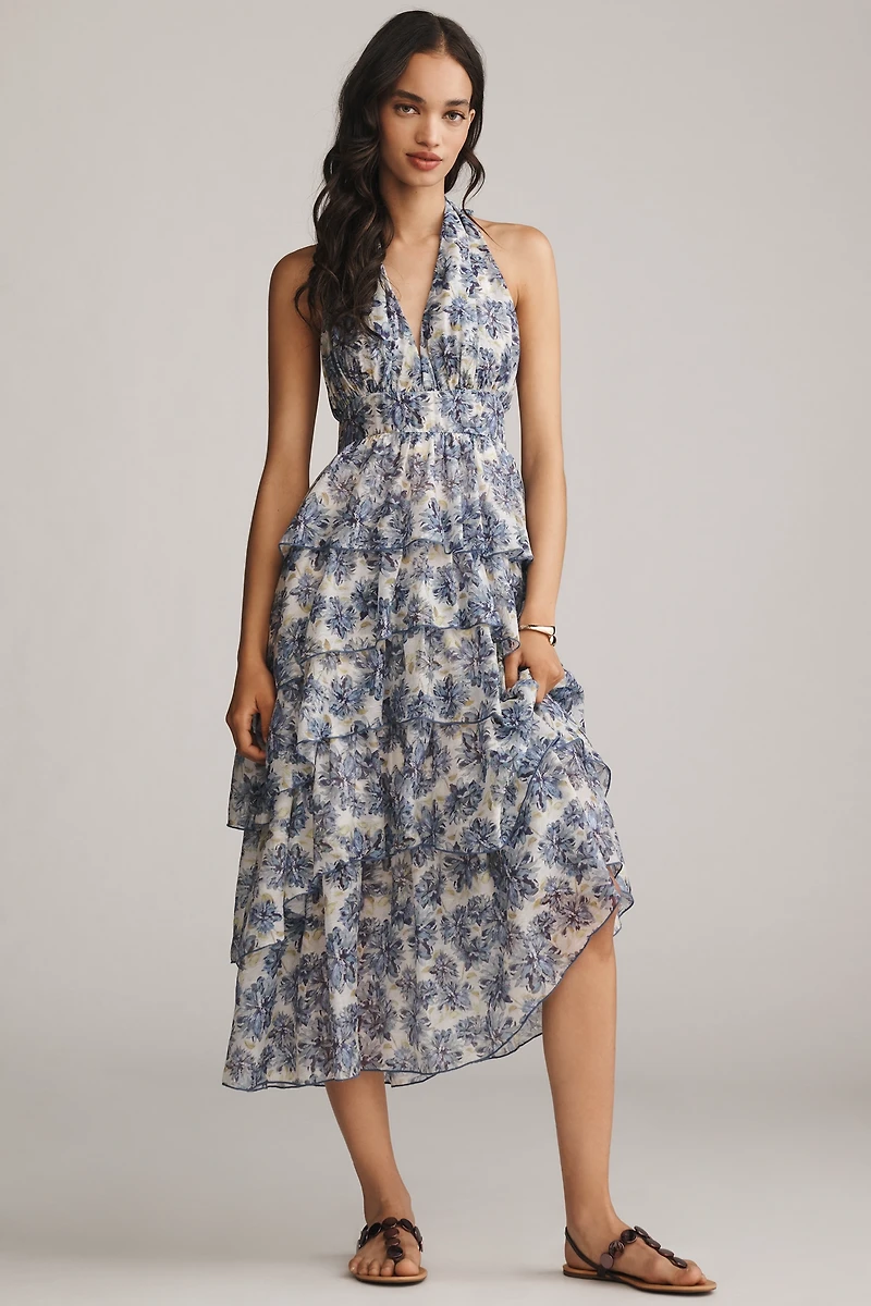 En Saison Odessa Sleeveless Tiered Midi Dress