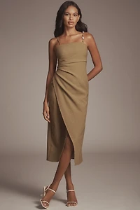 En Saison Lynx Gathered Midi Dress