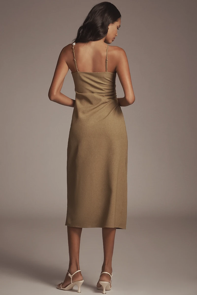 En Saison Lynx Gathered Midi Dress