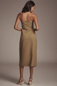 En Saison Lynx Gathered Midi Dress