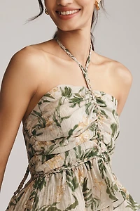 En Saison Linden Ruffle Halter Mini Dress