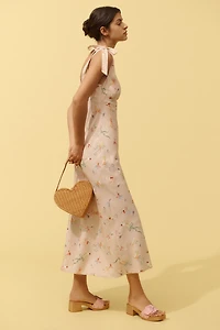 En Saison Mia V-Neck Linen Blend Dress