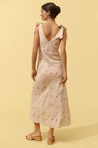 En Saison Mia V-Neck Linen Blend Dress