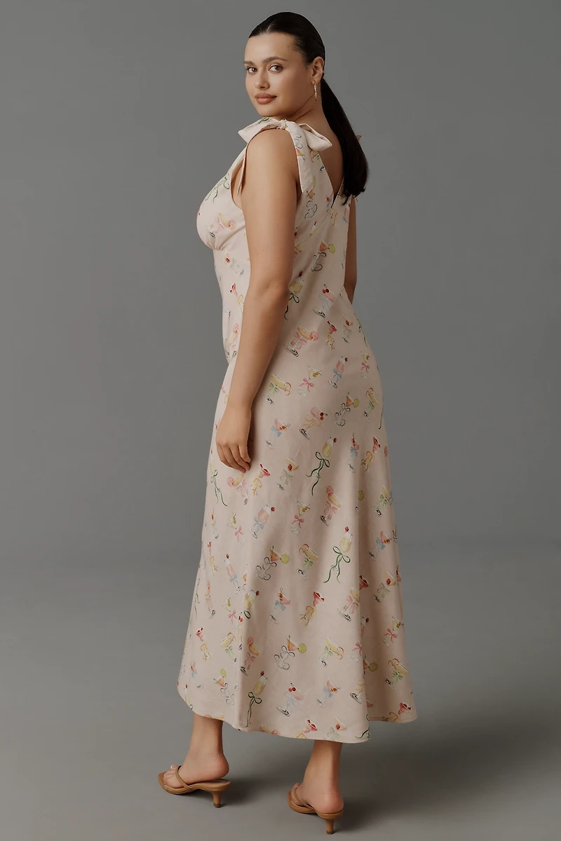 En Saison Mia V-Neck Linen Blend Dress