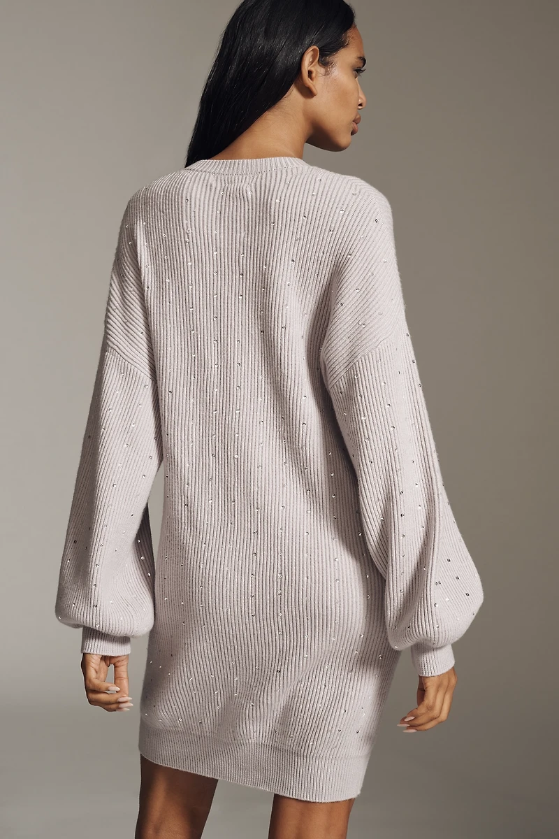 En Saison Arabella Long-Sleeve Embellished Sweater Dress