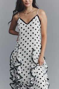 En Saison Francine Ruffled V-Neck Maxi Dress