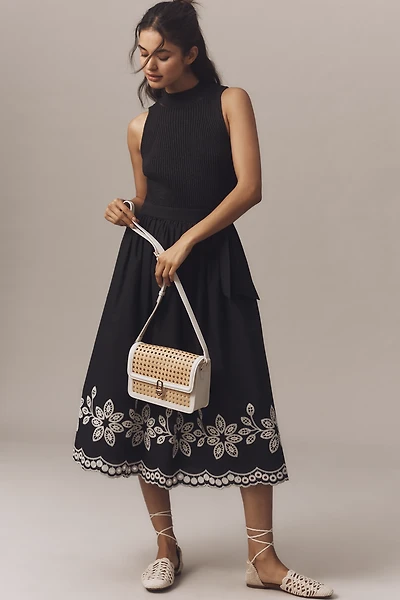 En Saison Isidora Sleeveless Embroidered Midi Dress