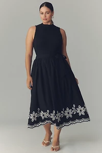 En Saison Isidora Sleeveless Embroidered Midi Dress