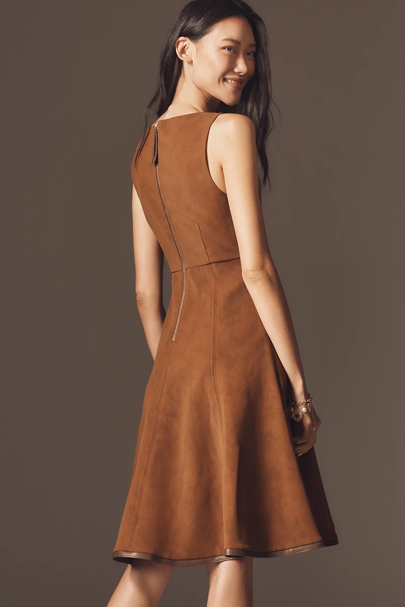 En Saison Eloise Sleeveless Faux-Suede Mini Dress
