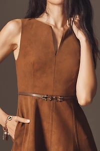 En Saison Eloise Sleeveless Faux-Suede Mini Dress