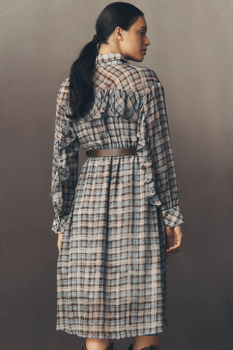 En Saison Briar Long-Sleeve Midi Shirt Dress
