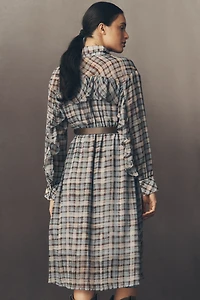 En Saison Briar Long-Sleeve Midi Shirt Dress