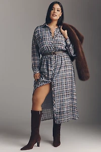 En Saison Briar Long-Sleeve Midi Shirt Dress