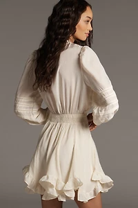 En Saison Gabriella Long-Sleeve Ruffle Mini Dress