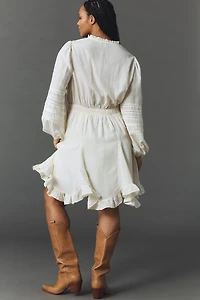 En Saison Gabriella Long-Sleeve Ruffle Mini Dress