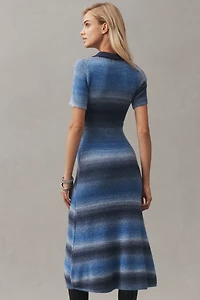 En Saison Ora Short-Sleeve Polo Midi Dress
